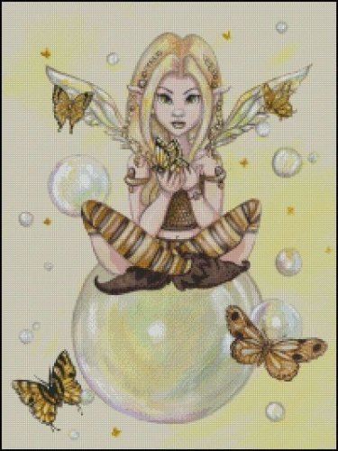 (image for) Gold Fairy with Bubbles